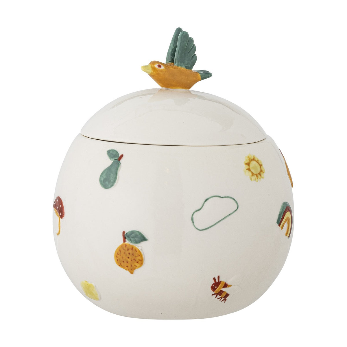 Agnes Stoneware Storage Jar with Lid 590ml - Cream