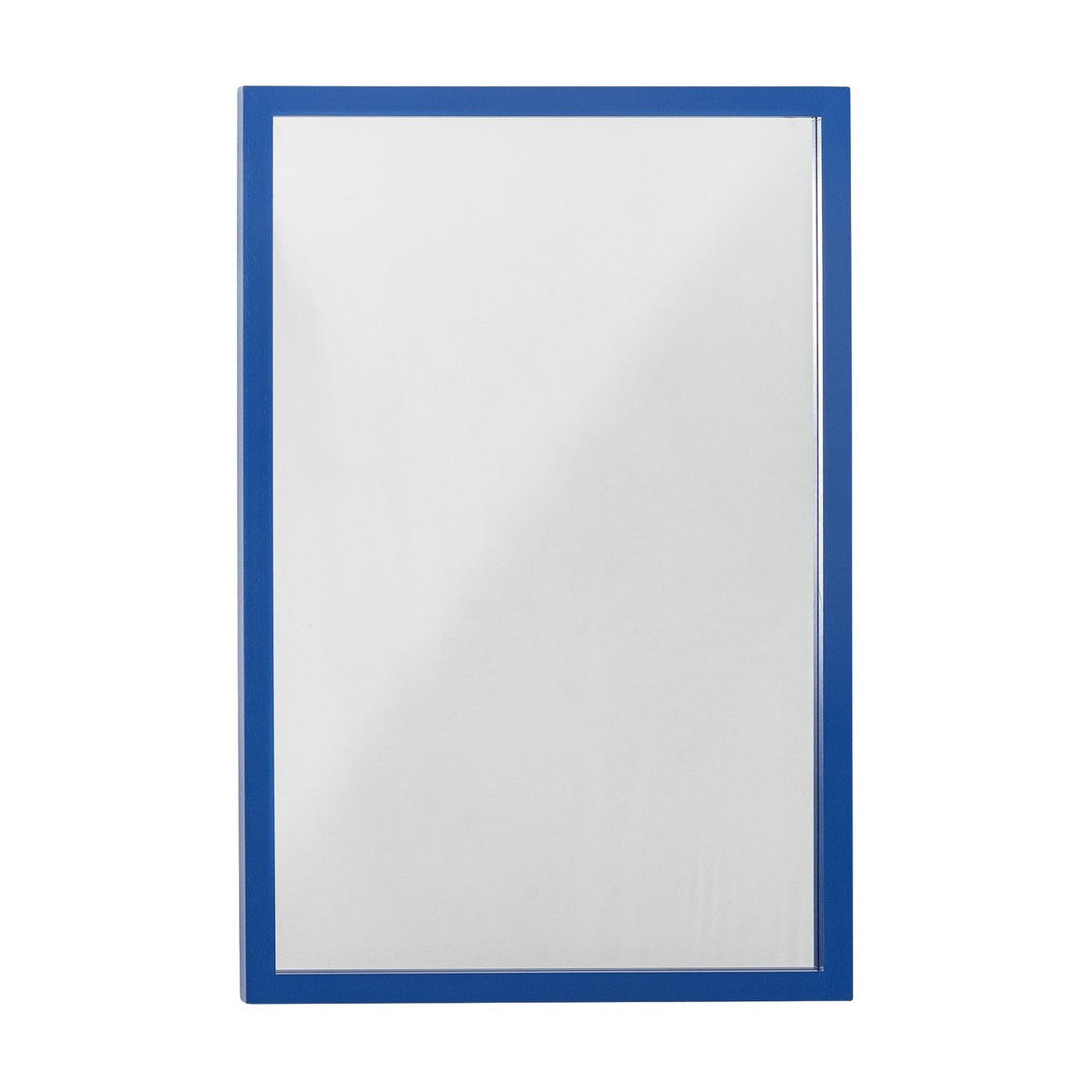 Atle Wall Mirror 40x60cm in Blue, a rectangular MDF-framed mirror with a narrow blue border and plain mirror glass, shown against a white background.
