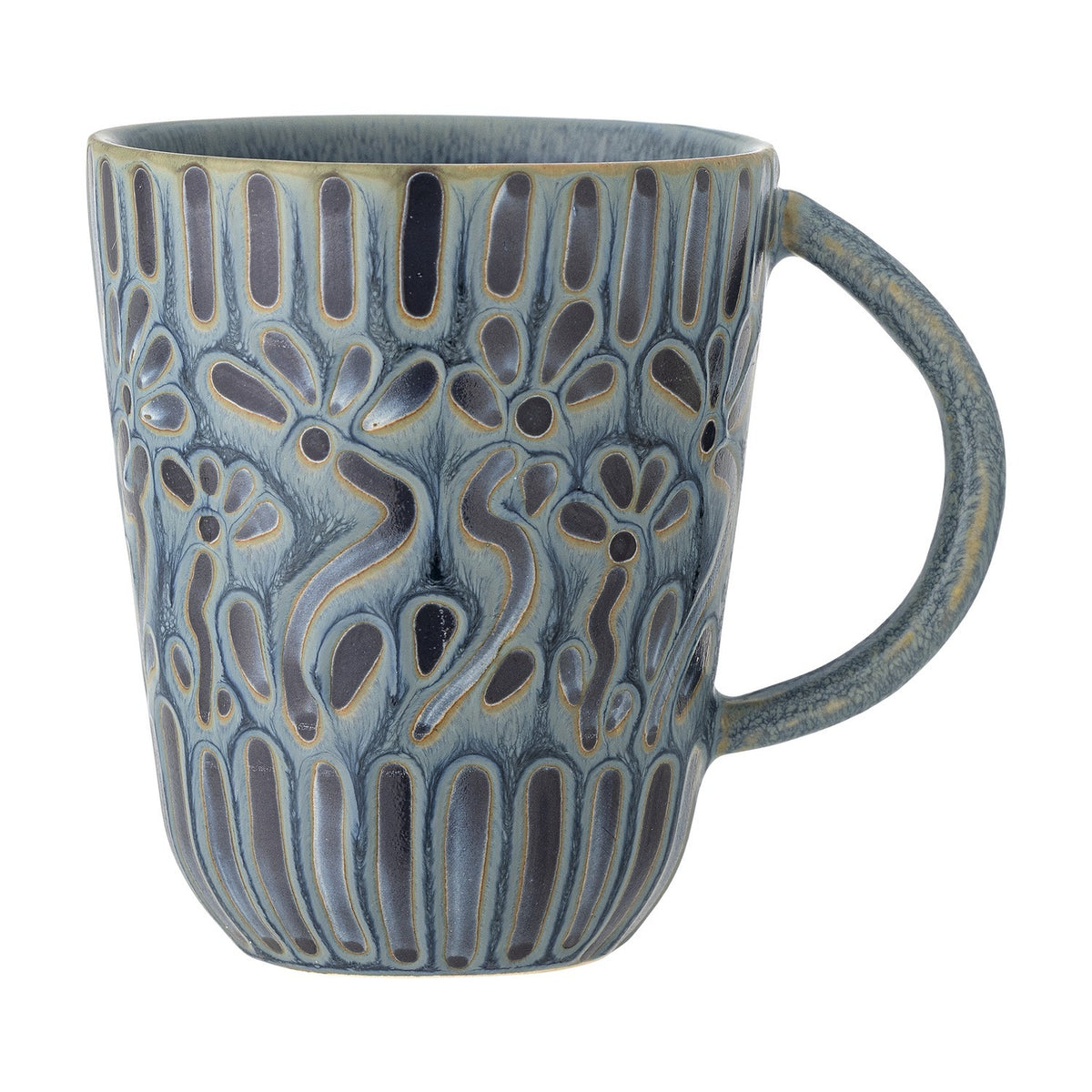 Samsin Floral Stoneware Mug 150ml - Blue