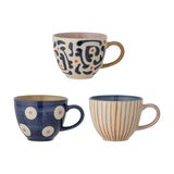 Eviaya Stoneware Cups 290ml Set of 3 - Multi