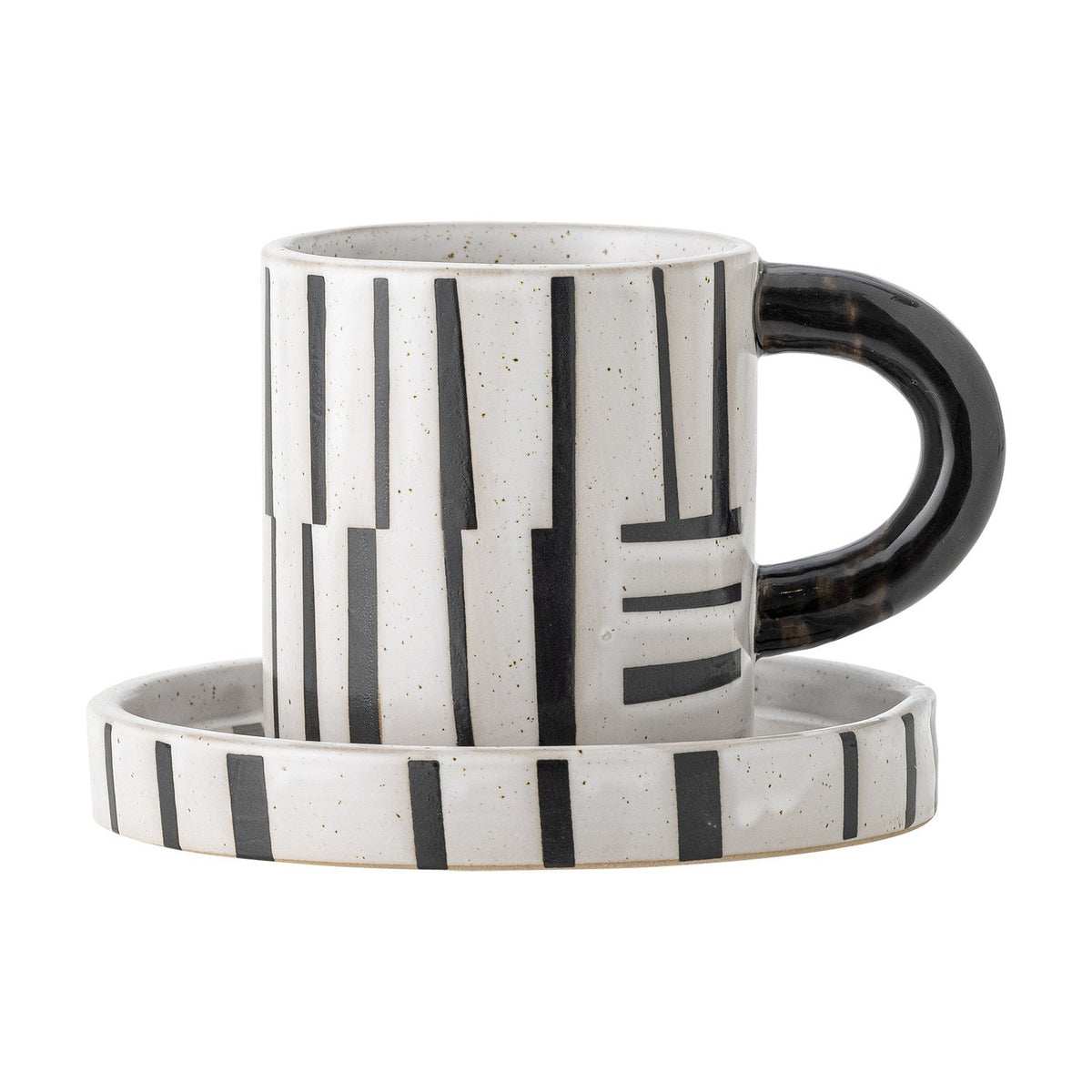 Frankie Stoneware Cup & Saucer 300ml Set of 2 - White