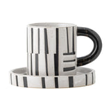 Frankie Stoneware Cup & Saucer 300ml Set of 2 - White