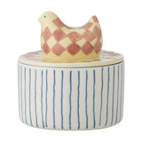 Biona Geometric Stoneware Storage Jar with Lid 350ml - Multi