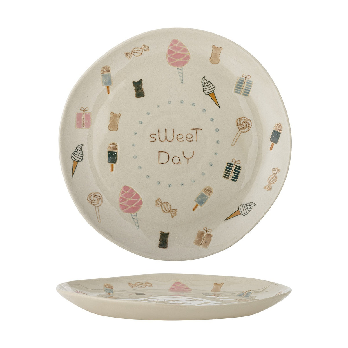 Sweets Stoneware Side Plate - Cream