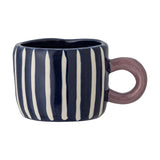 Nini Striped Stoneware Cup 100ml - Blue