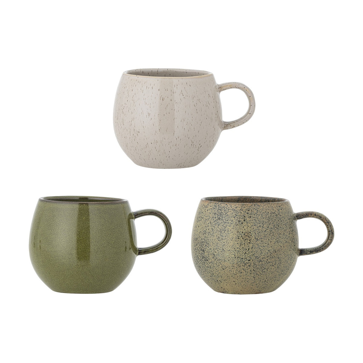 Addison Speckled Stoneware Mugs 500ml Set of 3 - Green
