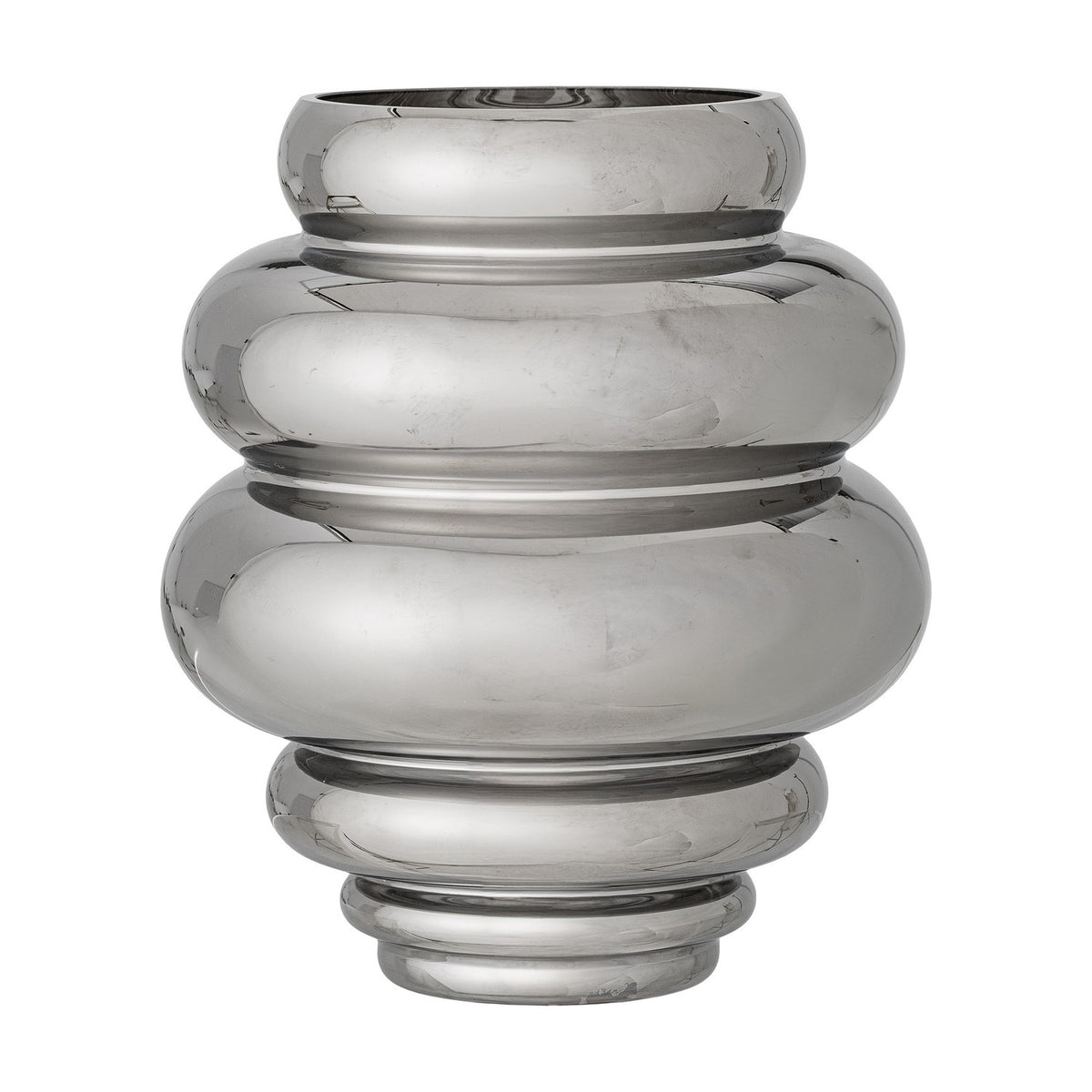 Zorya Round Glass Vase 24cm - Silver