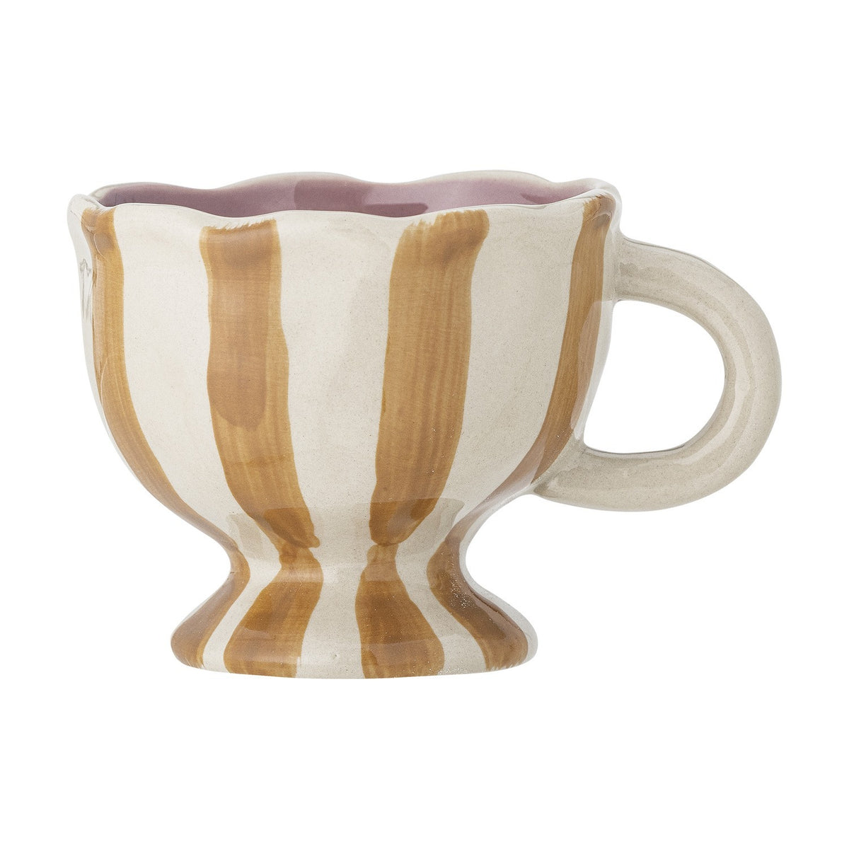 Willa Brown Striped Stoneware Cup 215ml - Multi
