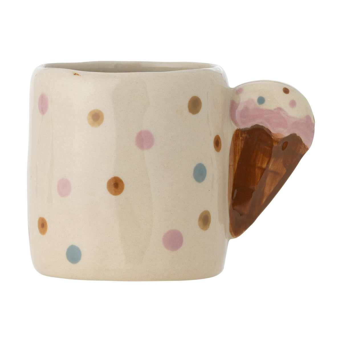 Creamy Dotted Stoneware Cup 255ml - Cream