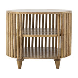 Sali Round Wooden Coffee Table - Brown