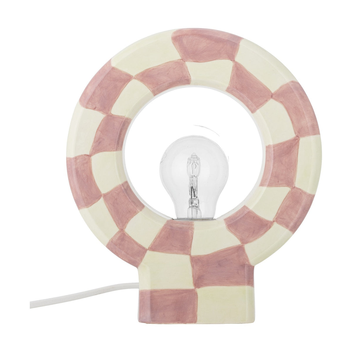 Vialini Round Stoneware Table Lamp - Pink