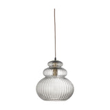 Sybia Ribbed Glass Pendant Light - Grey
