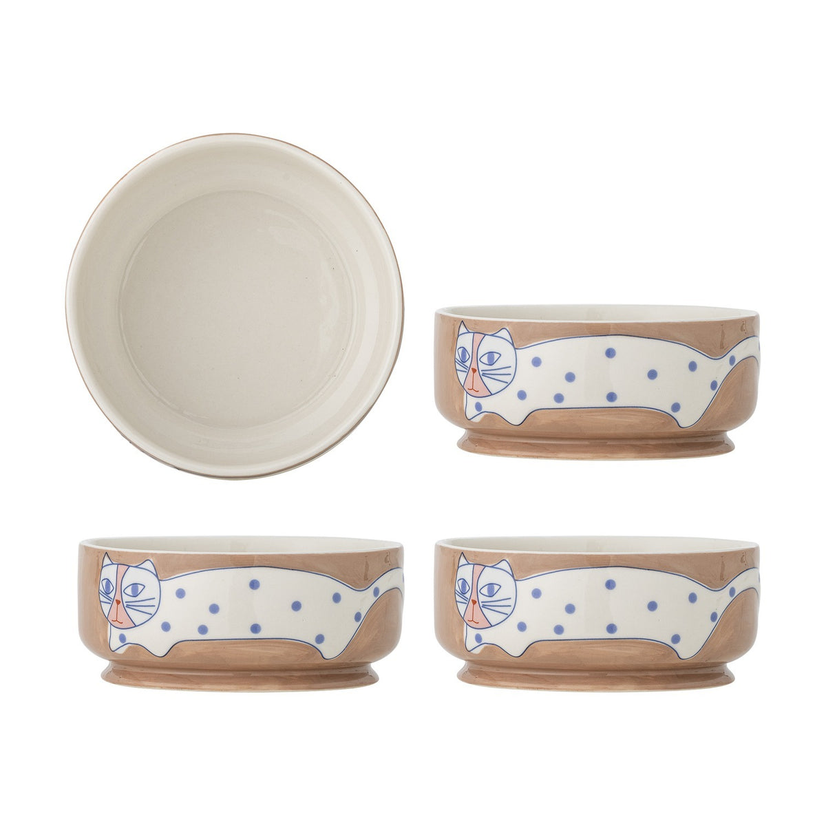 Missy Dotted Stoneware Bowls 14.5cm Set of 4 - Multi
