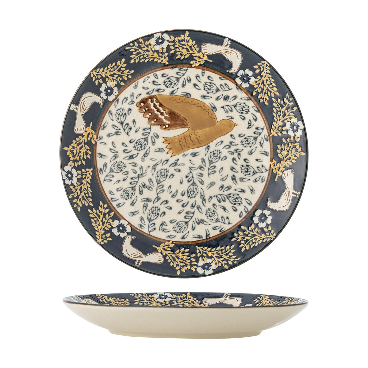 Hezha Stoneware Plate - Blue