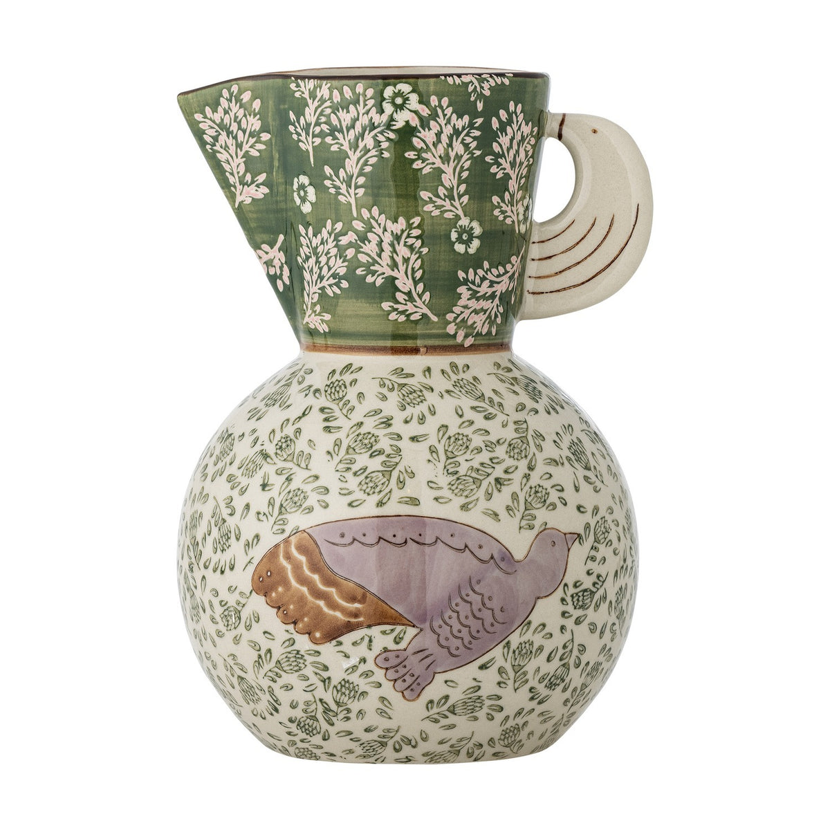 Hezha Floral Stoneware Jug 1510ml - Green