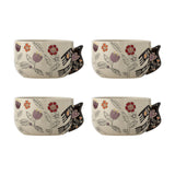 Vivielle Cream Floral Stoneware Bowls 13cm Set of 4 - Multi