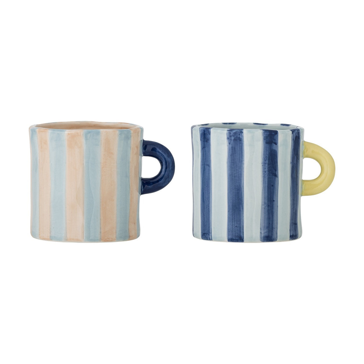 Phoenix Striped Stoneware Mugs 250ml Set of 2 - Multi