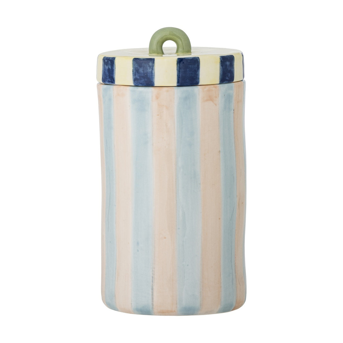 Phoenix Striped Stoneware Storage Jar with Lid 500ml - Multi