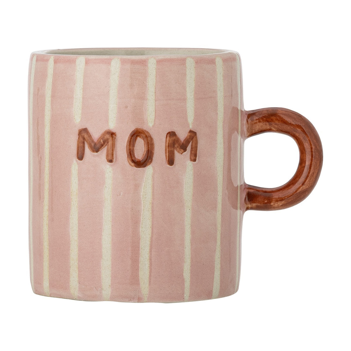 Cherish Striped Stoneware Mug 325ml - Pink
