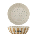 Chip Striped Stoneware Bowl 24cm - Yellow