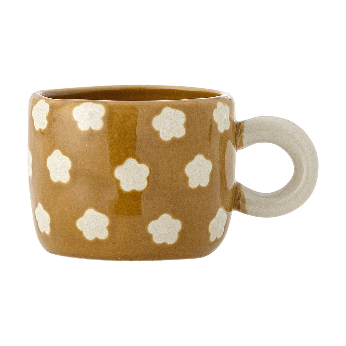 Nini Floral Stoneware Cup 100ml - Brown