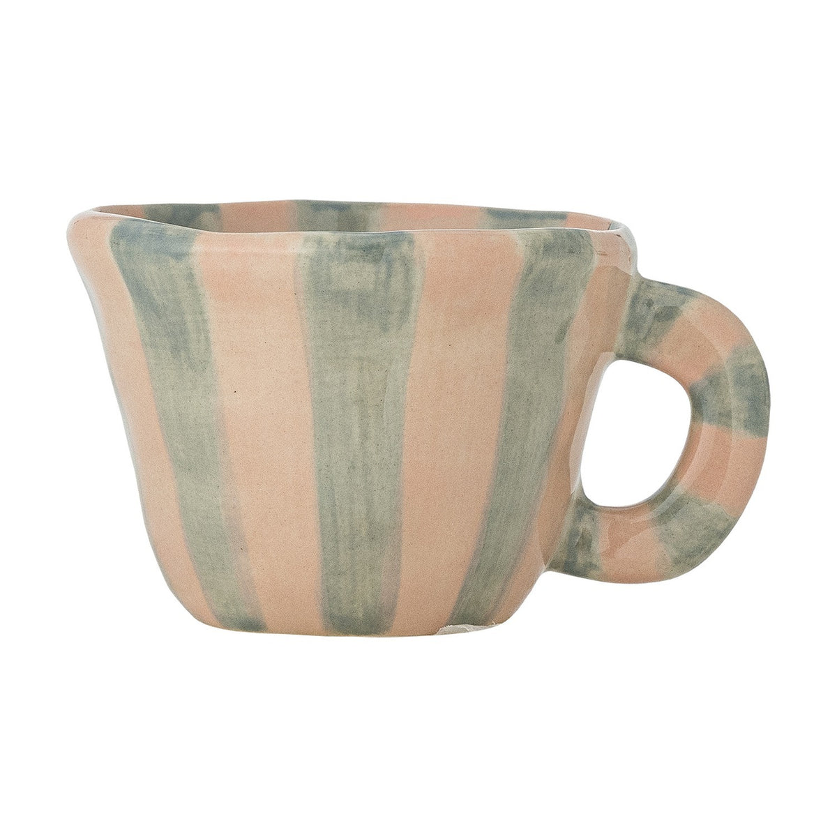 Nini Green Striped Stoneware Cup 110ml - Multi