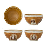 Gina Stoneware Christmas Bowls 14cm Set of 4 - Brown