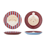 Granny Embossed Stoneware Christmas Plates Set of 2 - Red
