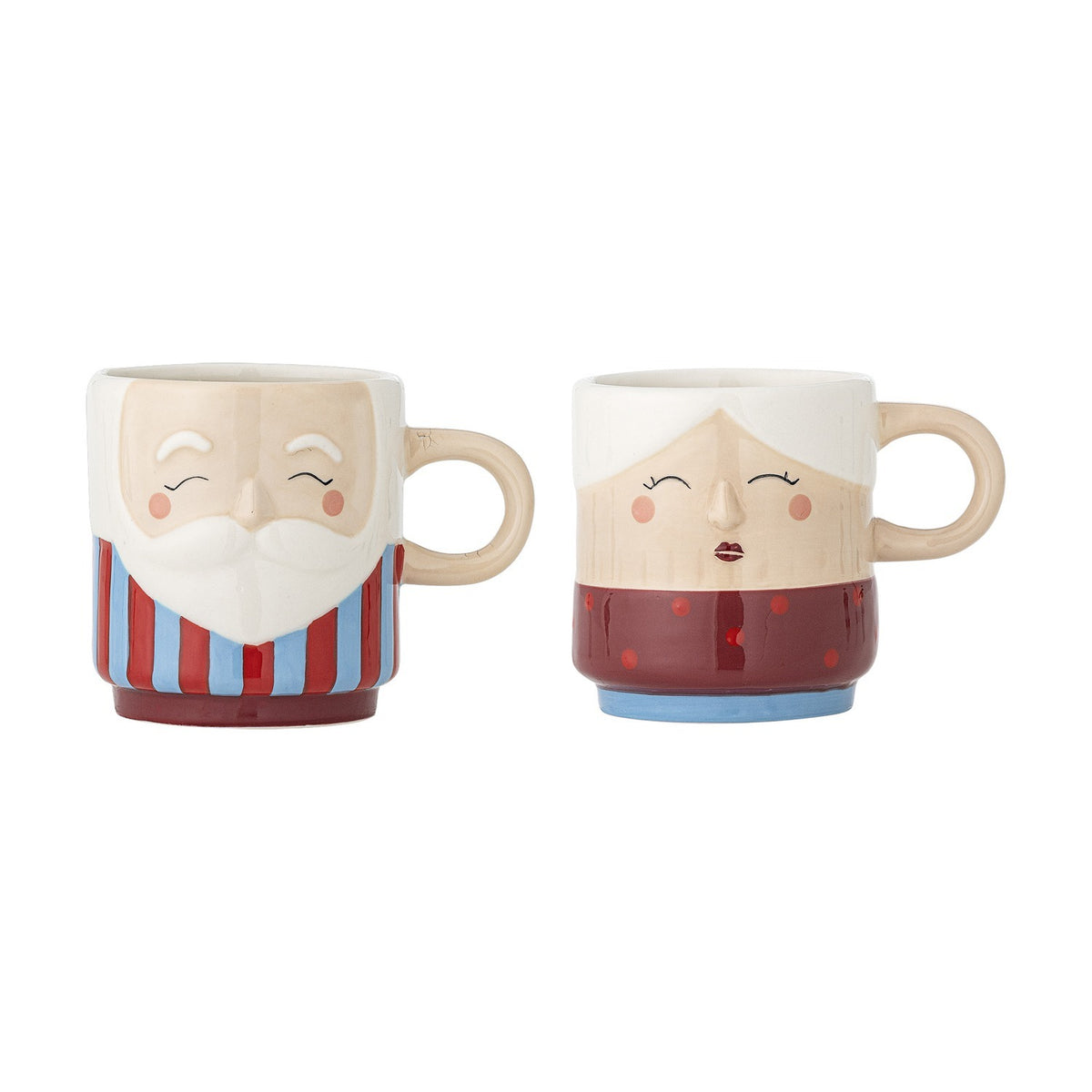 Granny Embossed Stoneware Christmas Cups 280ml Set of 2 - Multi