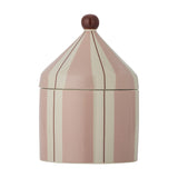 Cimmi Striped Stoneware Storage Jar with Lid 1150ml - Pink