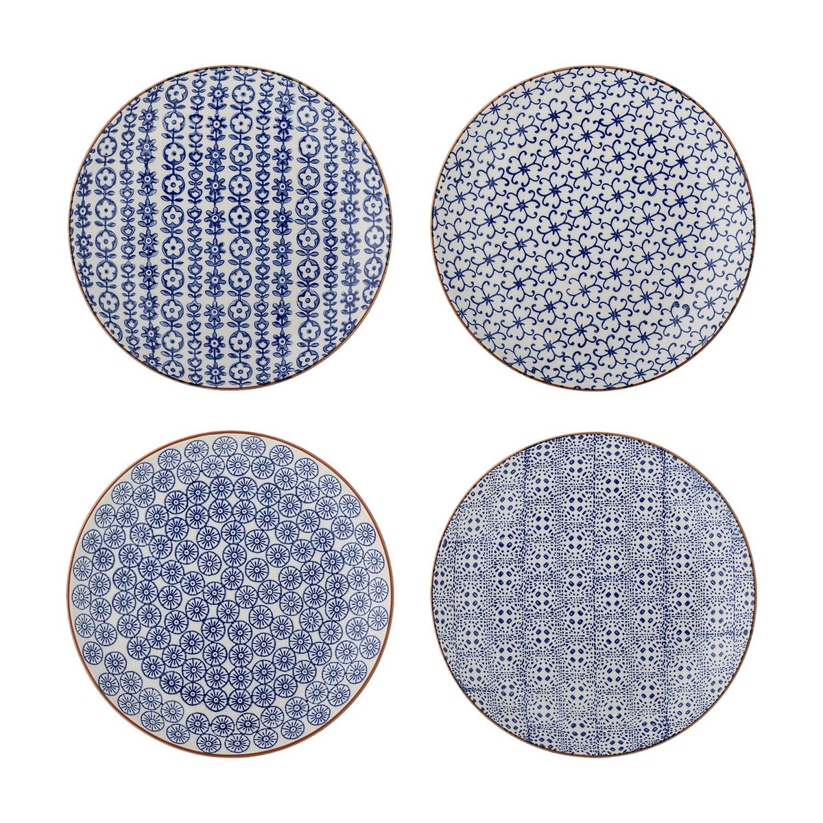 Karine Floral Stoneware Side Plates Set of 4 - Blue