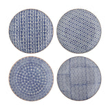 Karine Floral Stoneware Dinner Plates Set of 4 - Blue