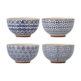 Karine Floral Stoneware Bowls 13.5cm Set of 4 - Blue