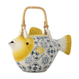 Wrenna Fish Stoneware Teapot with Strainer 800ml - Multi