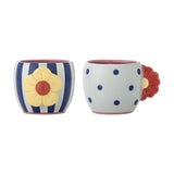 Haisy Striped Stoneware Cups 200ml Set of 2 - Multi