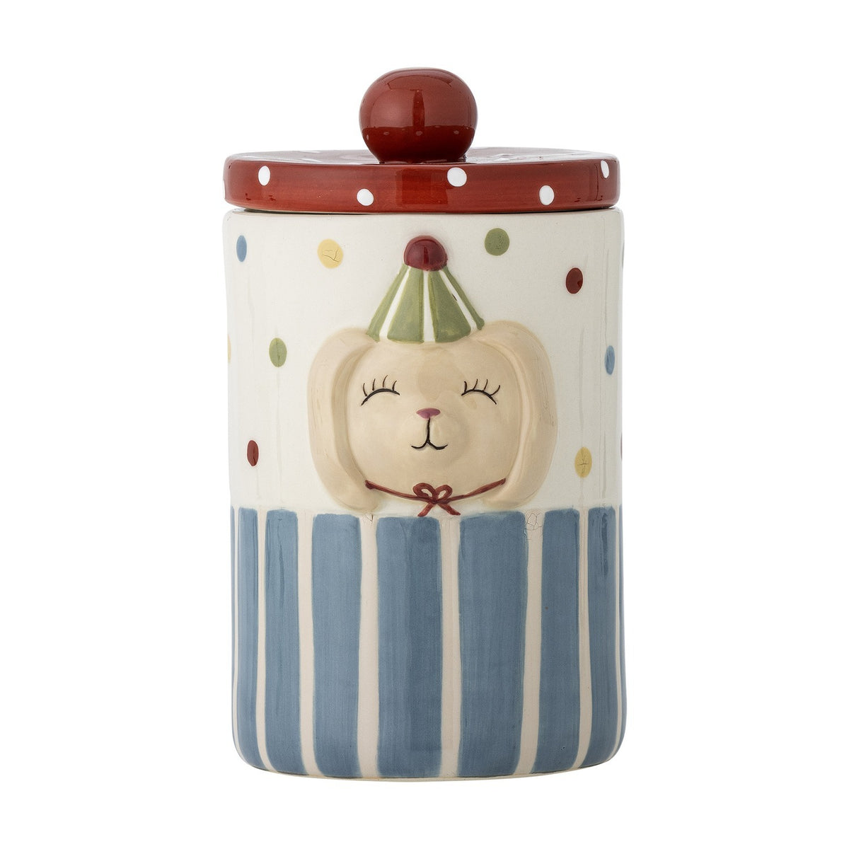 Party Dotted Stoneware Storage Jar with Lid 720ml - Multi