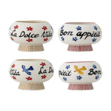 Lindsay Ribbed Stoneware Bowls 13cm Set of 4 - Multi