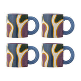 Salacia Wavy Stoneware Mugs 260ml Set of 4 - Multi