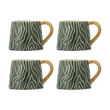 Woodsby Wavy Stoneware Cups 280ml Set of 4 - Green