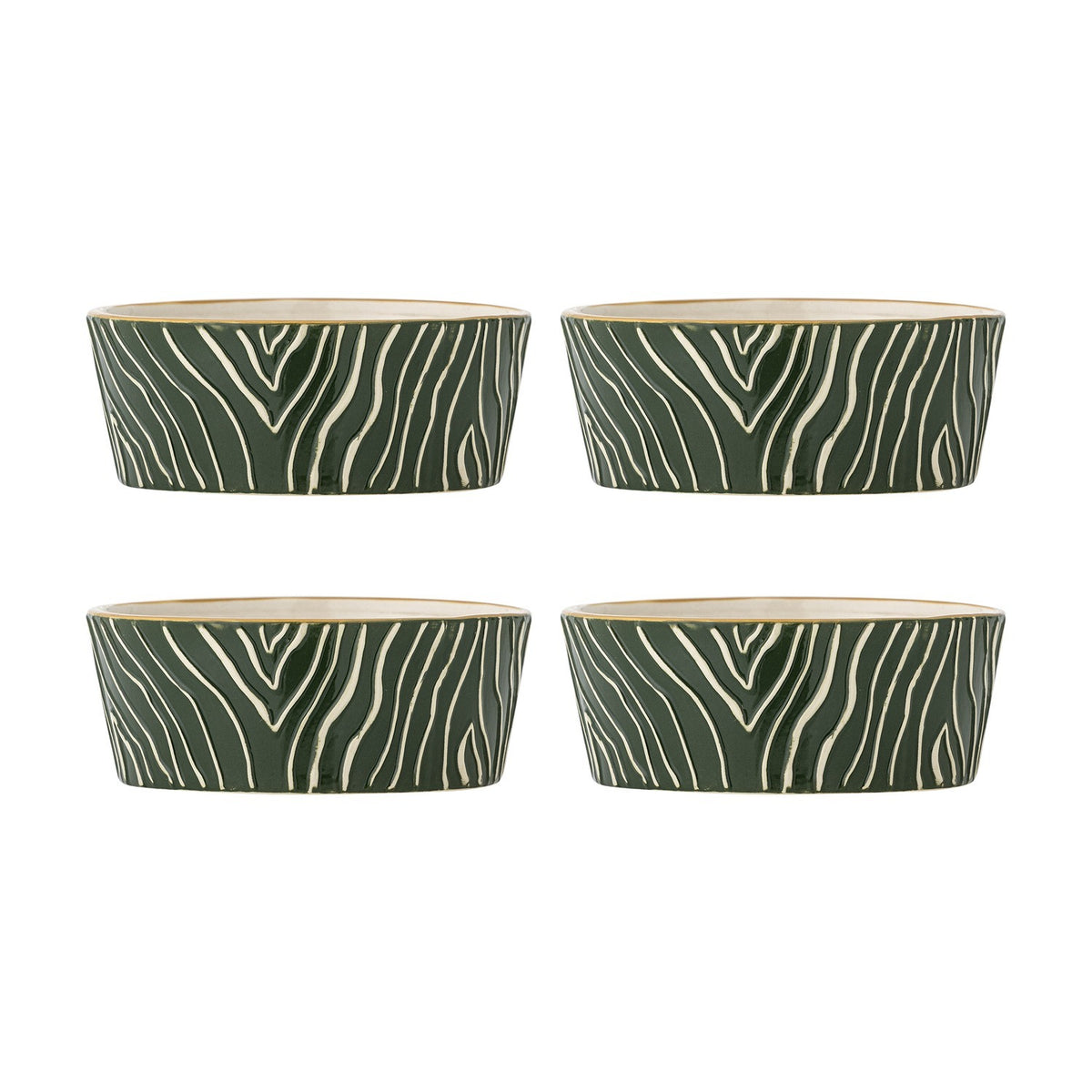 Woodsby Stoneware Bowls 13.5cm Set of 4 - Green