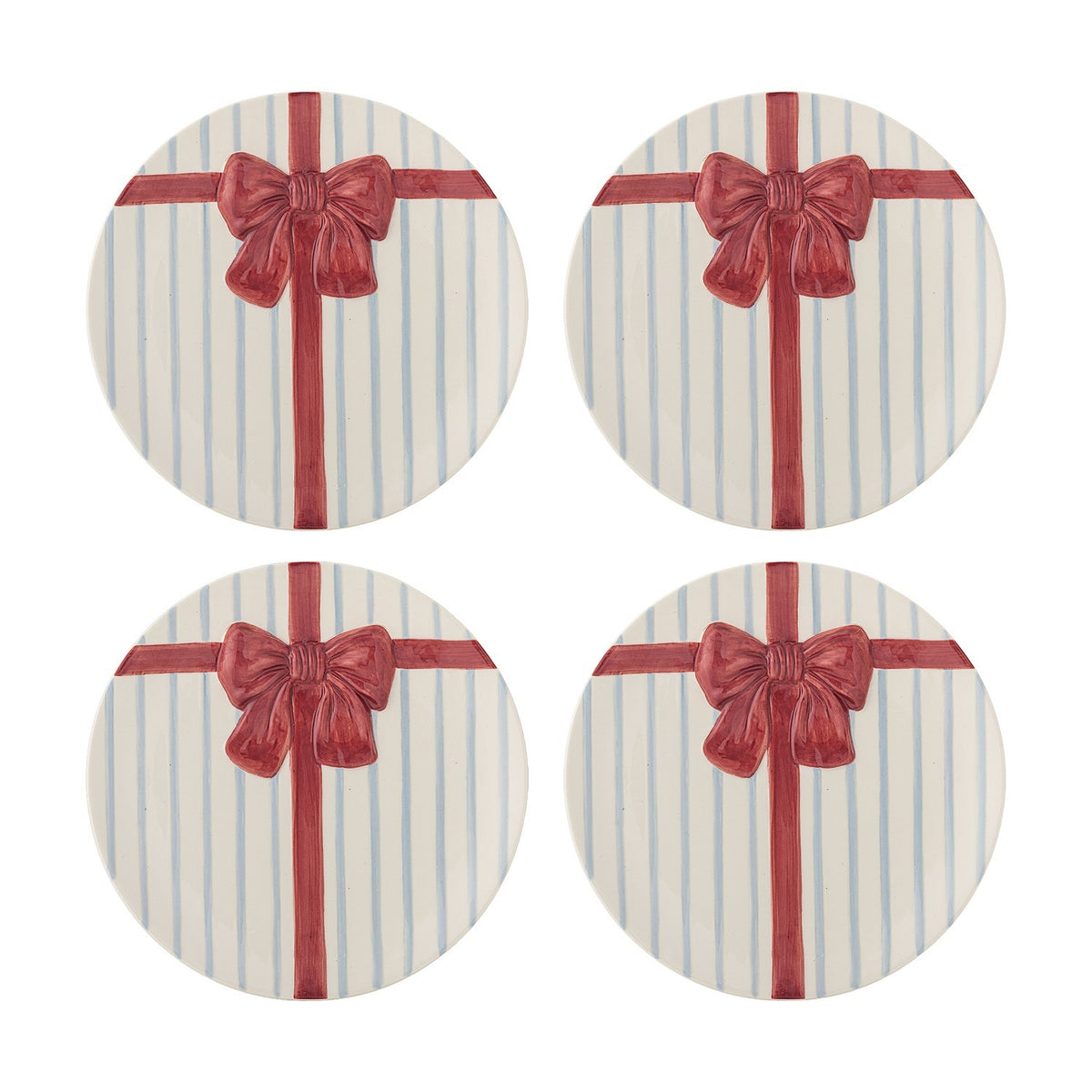Bowie Stoneware Christmas Side Plates Set of 4 - Cream