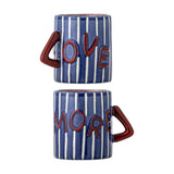 Cherish Striped Stoneware Mug - Blue