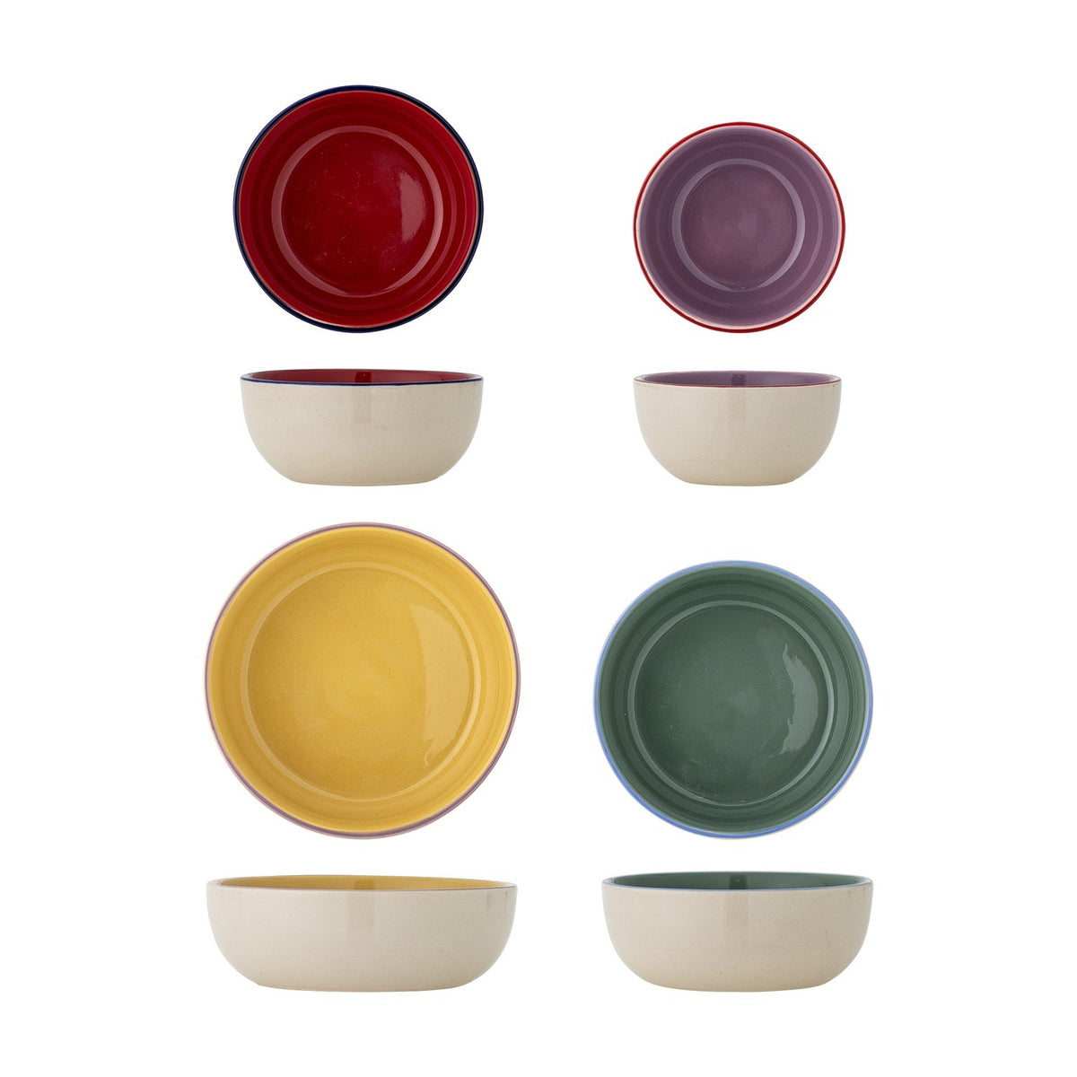 Vista Stoneware Bowls Set of 4 - Multi