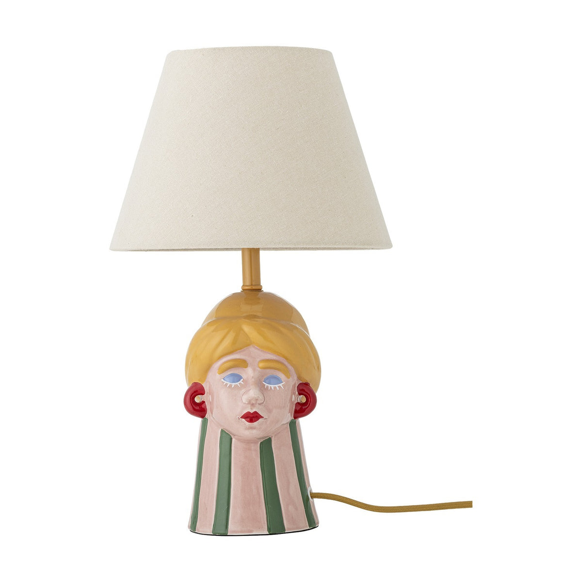Miss Jody Striped Stoneware Table Lamp - Multi