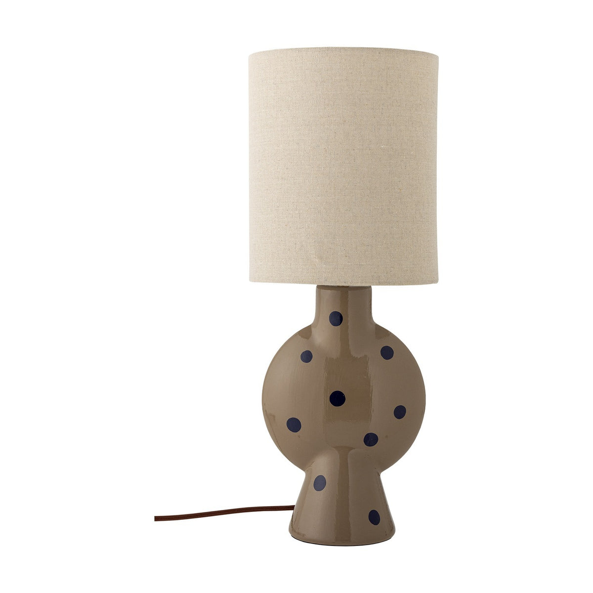 Sergio Dotted Stoneware Table Lamp - Brown