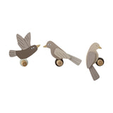 Lewi Bird Wall Hooks 4cm Set of 3 - Brown