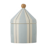 Cimmi Striped Stoneware Storage Jar with Lid - Blue