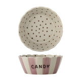 Chip Striped Stoneware Bowl 17cm - Pink