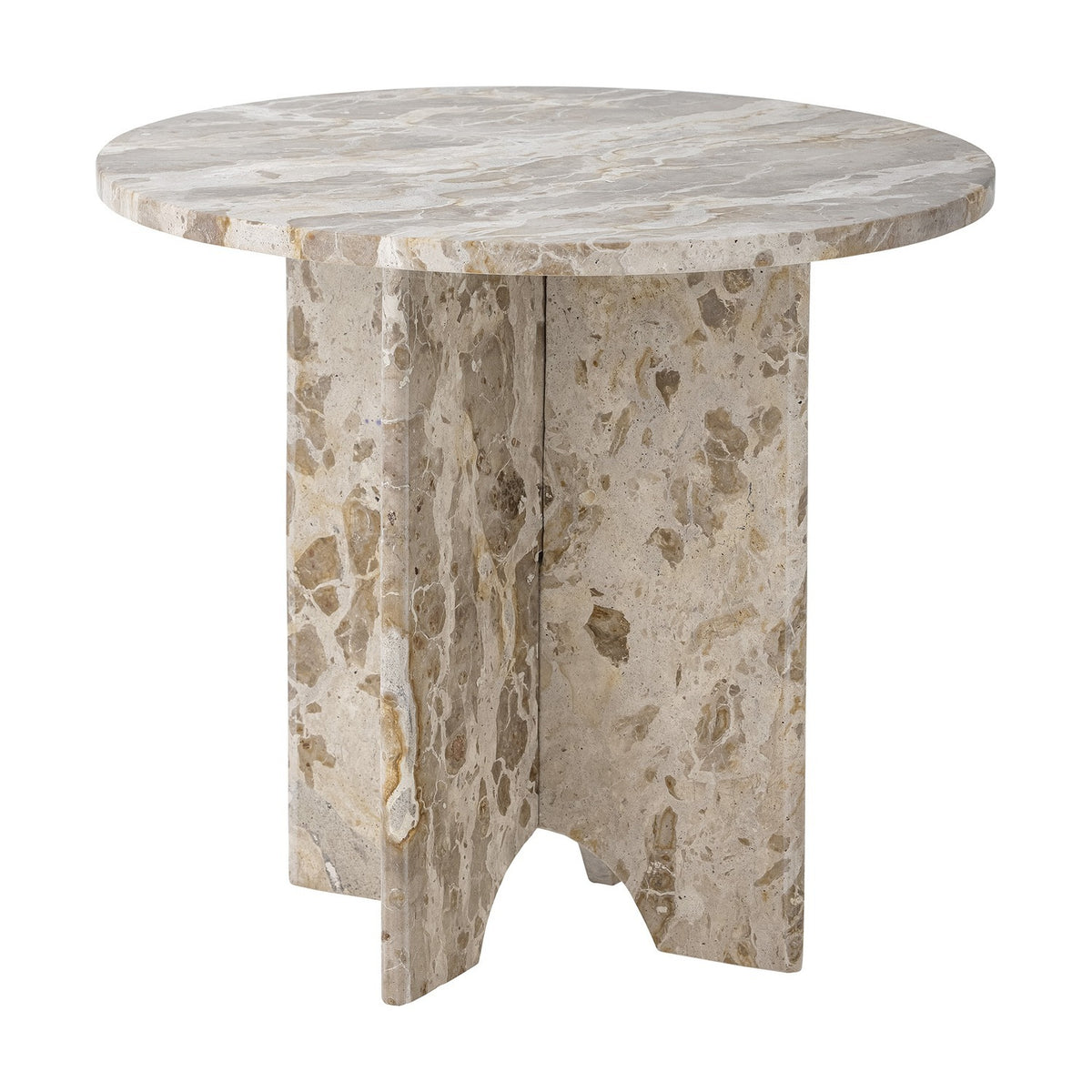 Jasmia Round Marble Side Table - Beige