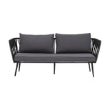 Pavone Fire-resistant Iron Garden Sofa - Black